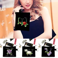 coin purse canvas mini multifunctional organizer flower color letter az print small pouch fashion harajuku wrist cosmetic bag