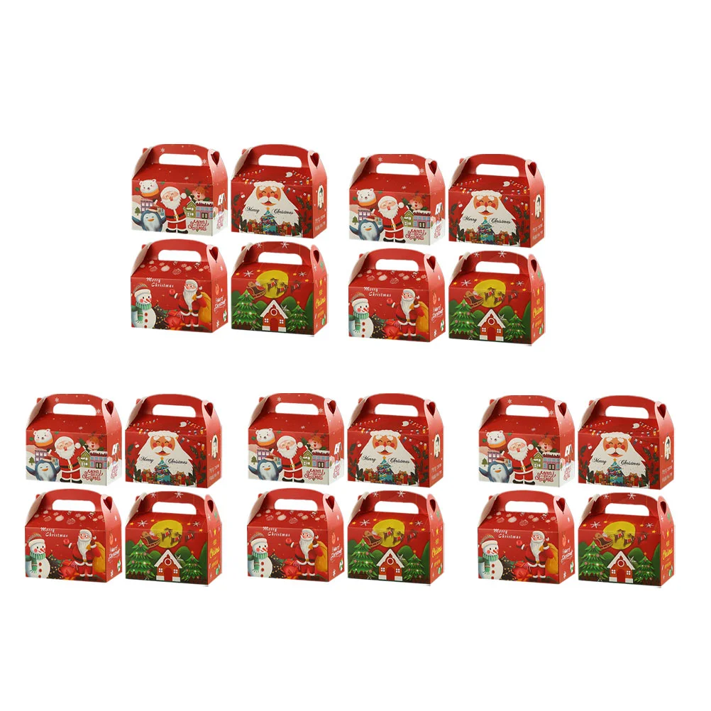 

20Pcs Christmas Paper Boxes Xmas Favor Box Holiday Chocolate Box Gift Packing Case Christmas Favor Boxes Holiday Cupcake Box