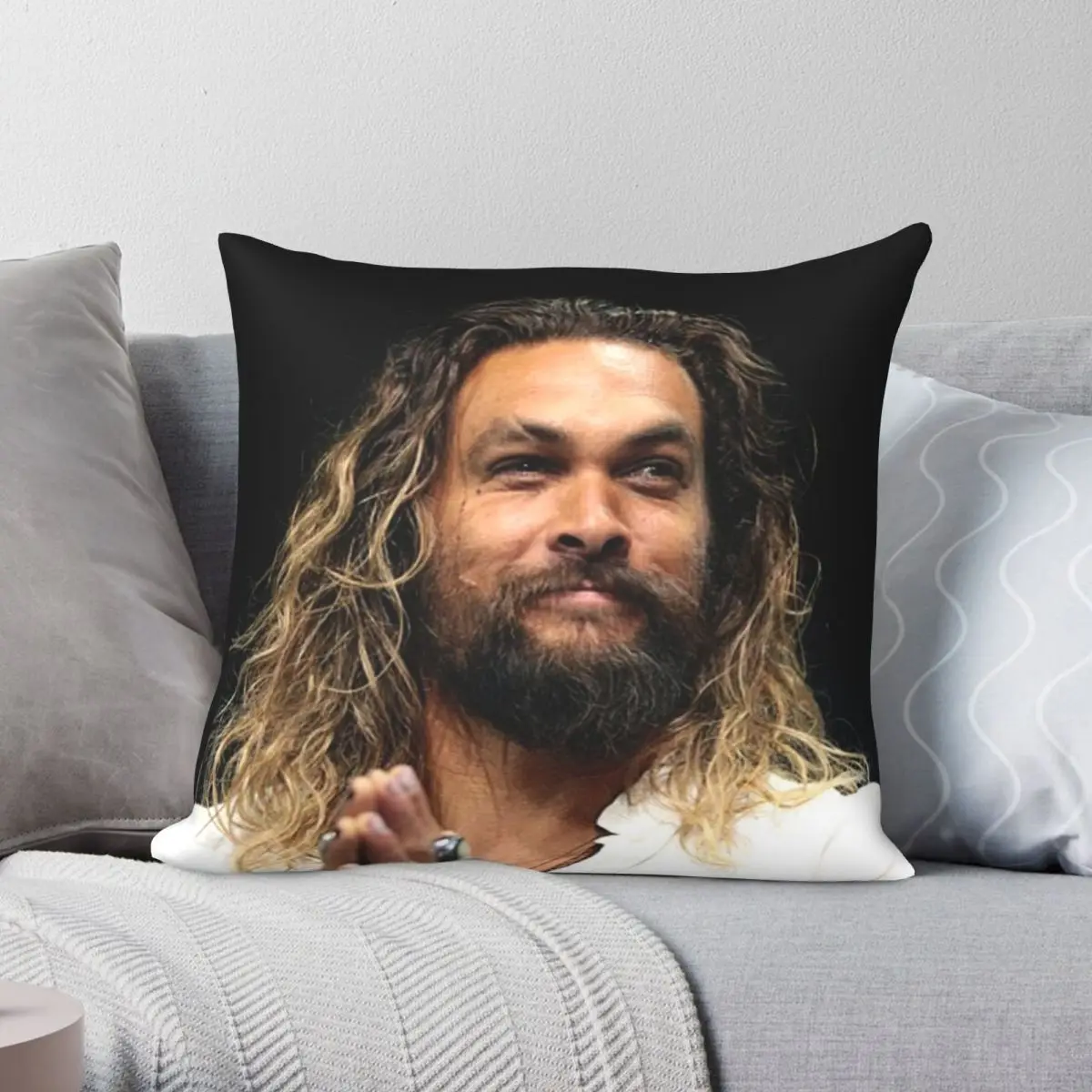 

Чехол для подушки Jason Momoa, полиэстеровый льняной бархатный чехол с принтом на молнии, декоративная подушка