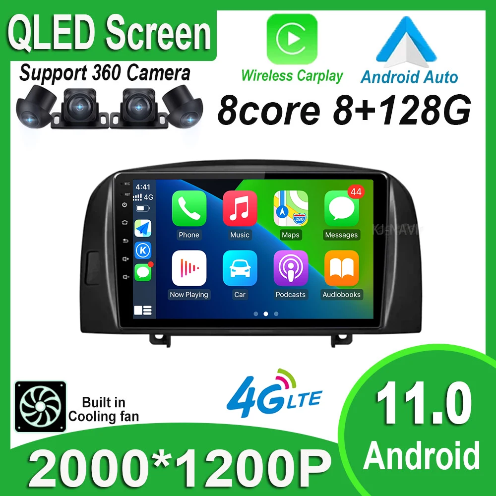 

Для Hyundai SONATA NF 2004 2005 2006 2007 2008 IPS/QLED DSP Android 11 Автомобильный плеер Радио стерео видео GPS навигация Мультимедиа