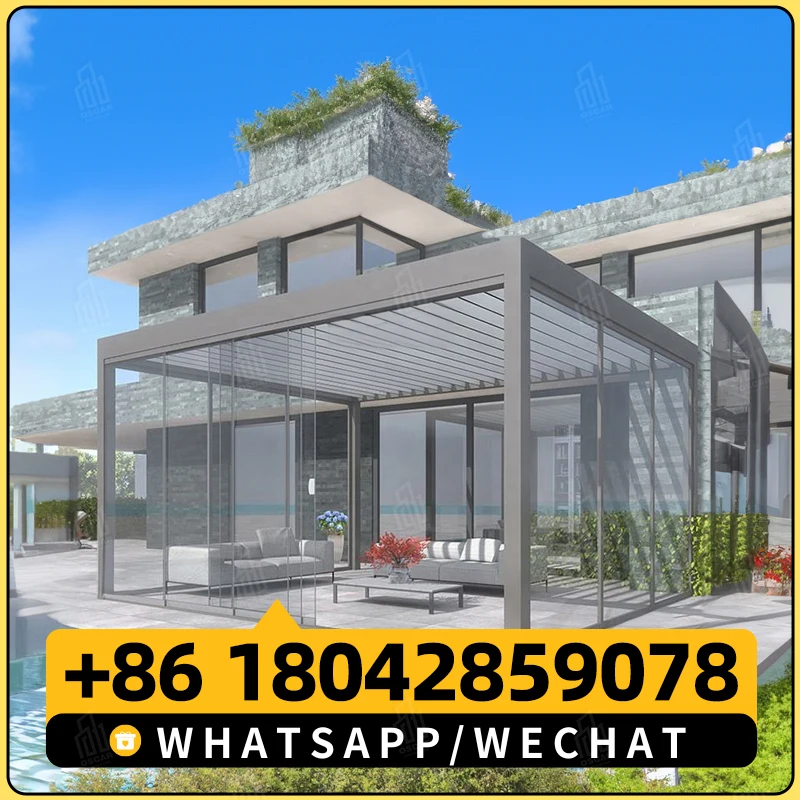 Водонепроницаемая беседка с электроприводом 4x3 наружная тент садовый навес