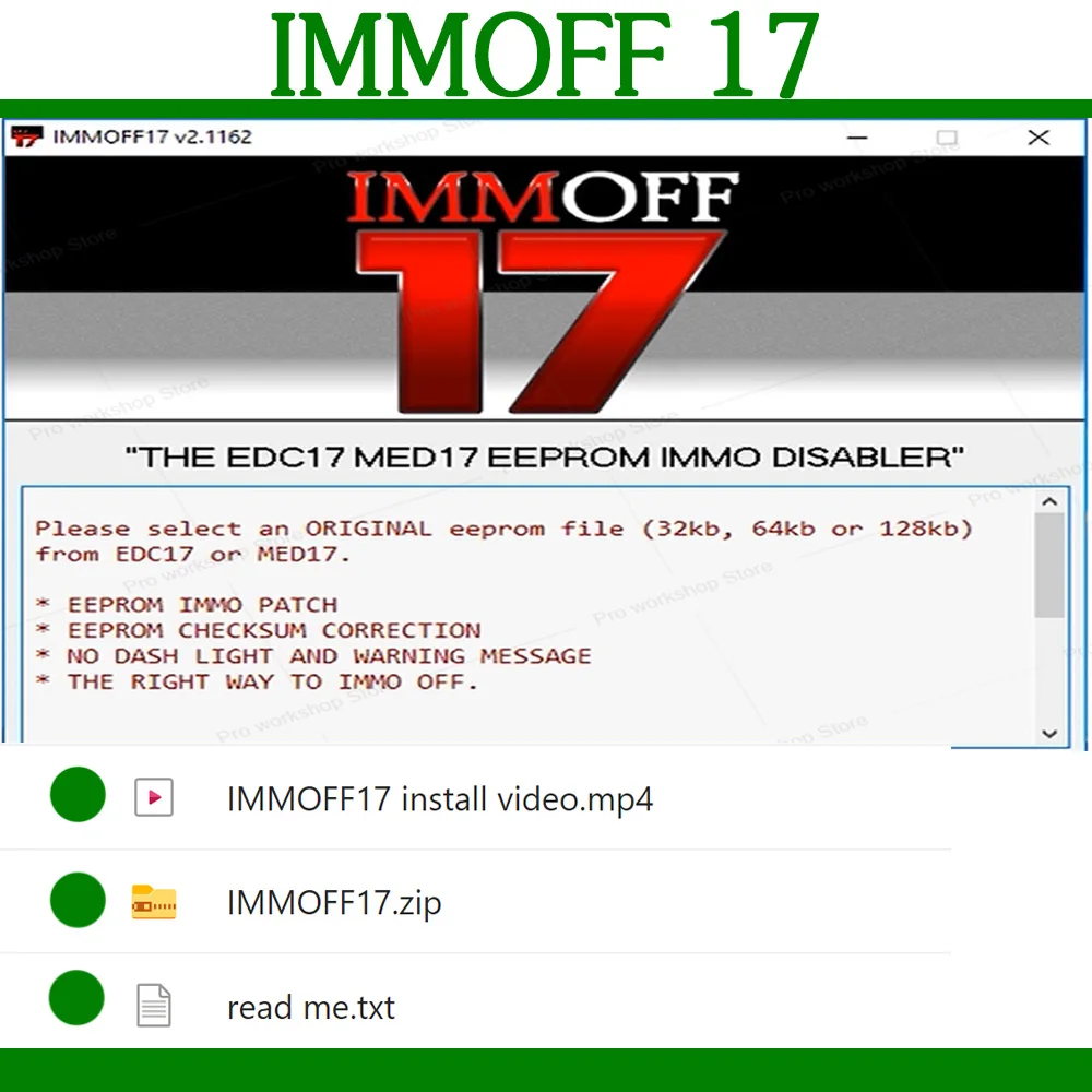 IMMOFF17 новейшее программное обеспечение EDC17 Immo Off EEPROM Ecu программа нейротюнинг Immoff17 Disabler скачать и установить видео руководство IMMOFF17 новейшее программное обеспечение EDC17 Immo Off EEPROM Ecu программа нейротюнинг Immoff17 Disabler скачать и установить видео руководство