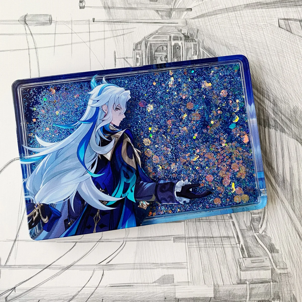 Аниме игра Genshin Impact Neuvillette акриловый зыбучий песок маджонг настроить акриловые