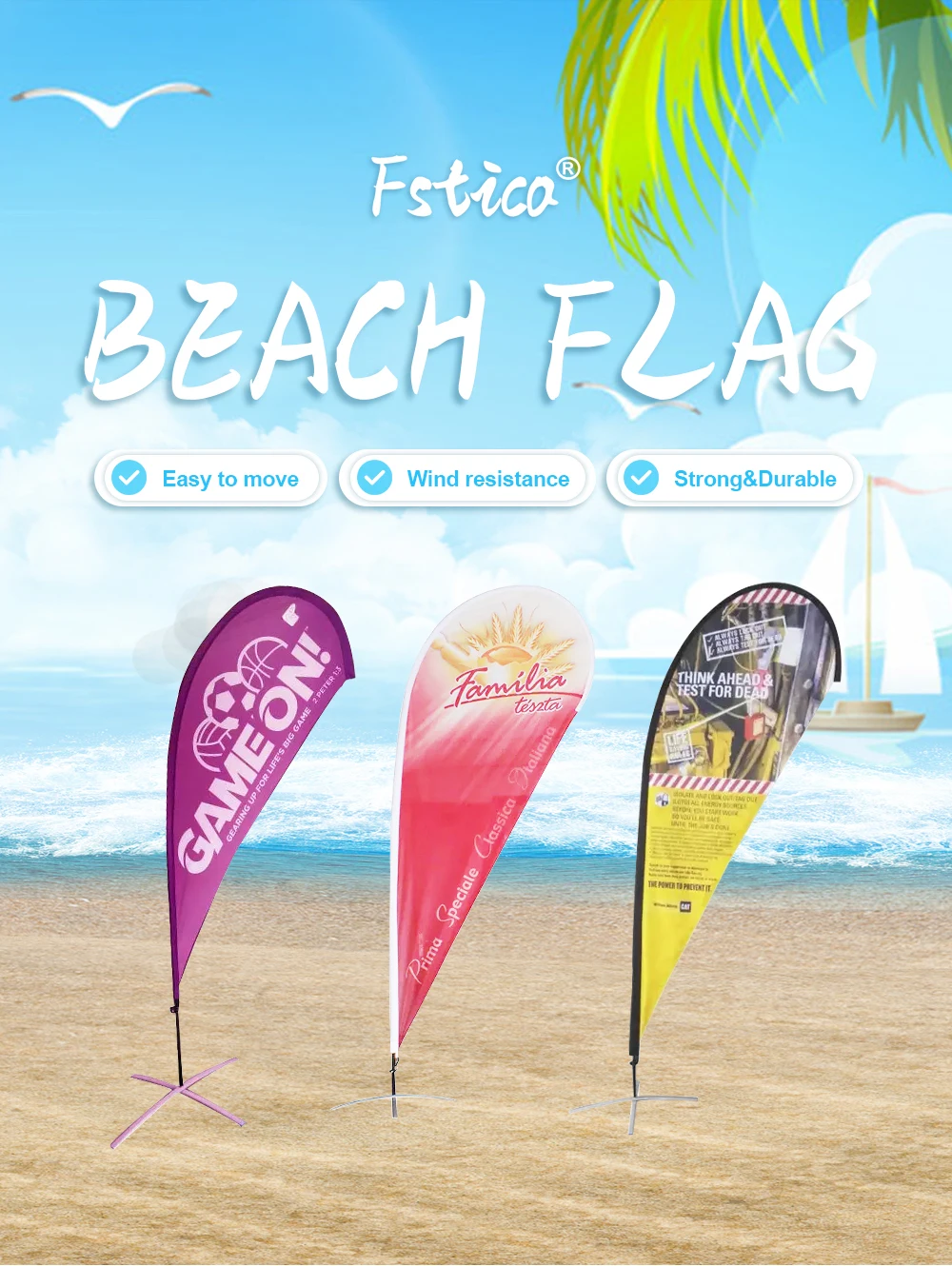 

Teardrop Beach Flag And Flagpole With Base Graphic Custom Printed Banner Outdoor Advertising Promotion Event Camping Decoration