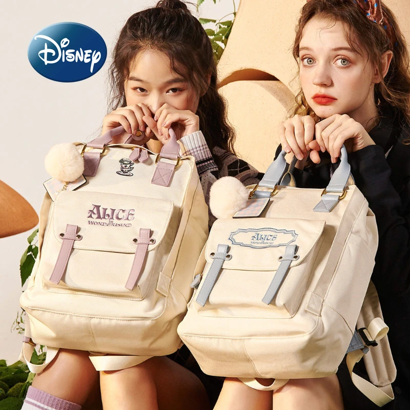 

Оригинальный школьный ранец Disney Alice для студентов, вместительный рюкзак JK, милый модный роскошный дорожный женский рюкзак с мультипликацио...