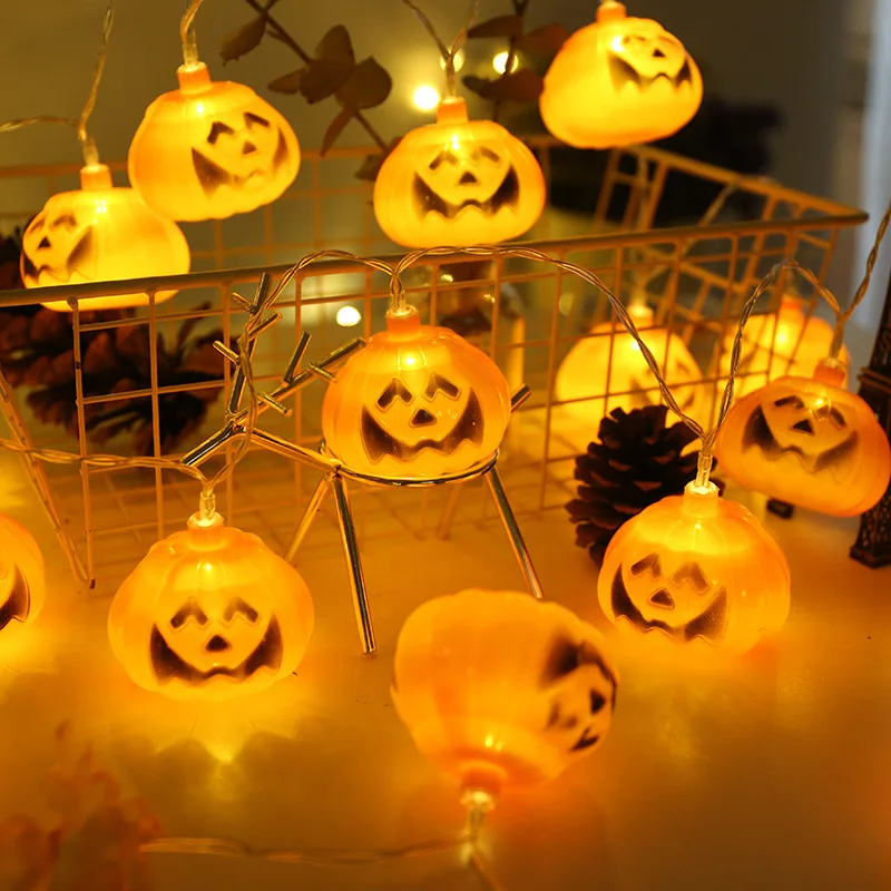 

Гирлянда с тыквой для Хэллоуина, 1 м, 10 светодиодов/3 м, 20 светодиодов, питание от батареек, фонарь, украшения для Хэллоуина, для дома, декор для...