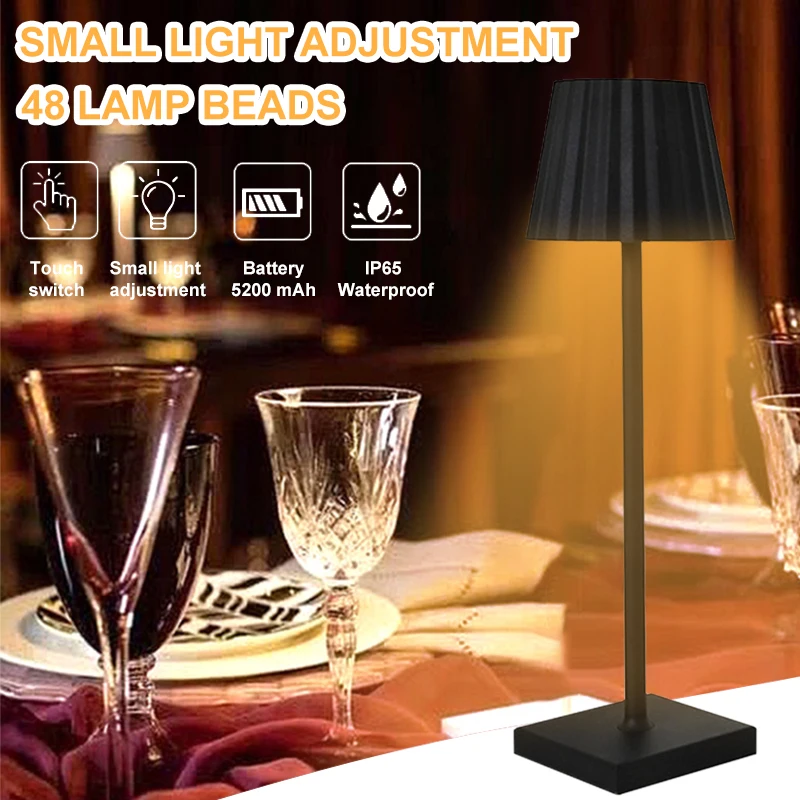 

Creative Table Lamp Vintage Aluminum Touch Dimming Metal Table Lamp Bar Living Room Reading Camping Lamp Night Lamp