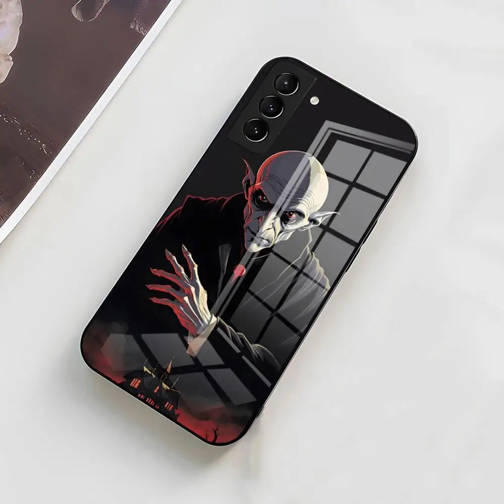 Фото Чехол для телефона N-nosferatu Classic Horror Movie для Samsung S25 S24 FE S23 S22 S21 Plus S20 Ultra Note20Ultra, черный стеклянный чехол №1