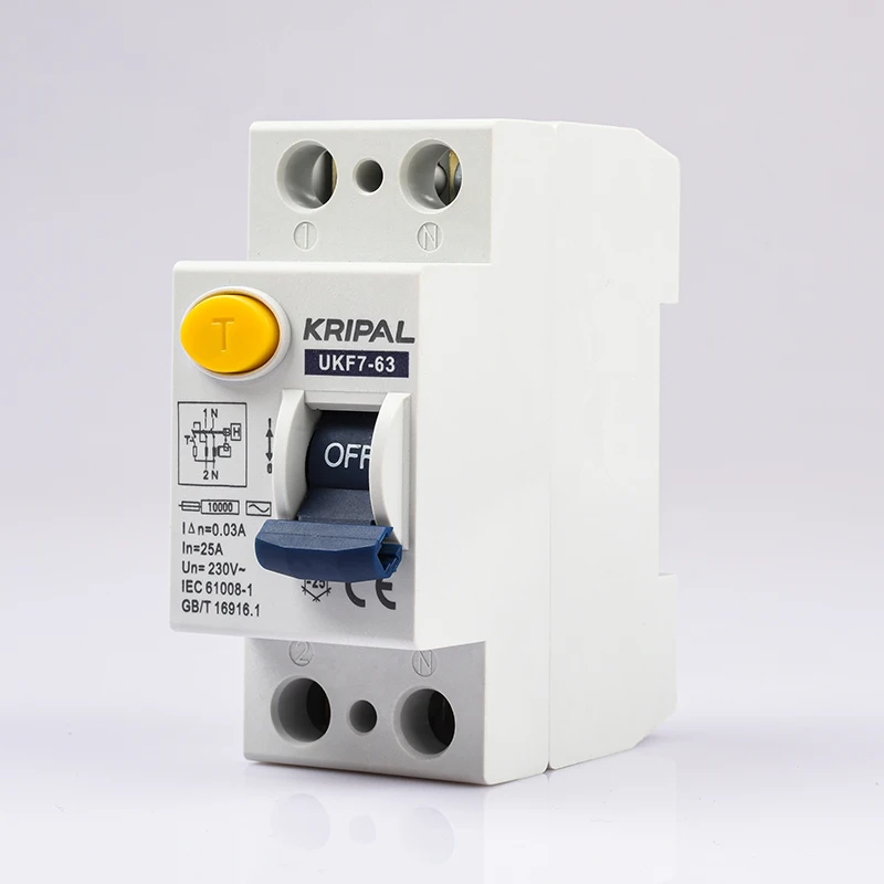 Магнитный дифференциальный автоматический выключатель с заземлением переменного тока RCCB 2-полюсный 25А 40А 63А 80А 100А RCD 30мА 300мА включено.