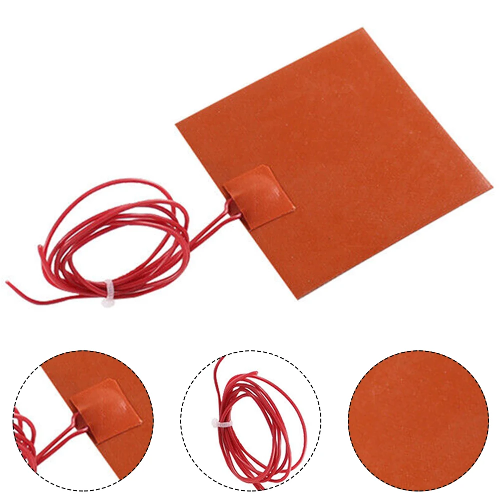 

12V 40W Silicone Electric Heating Plate Heater Flexible Pads Mat Heat Coil 10*10cm Fast Heating Household Accessories