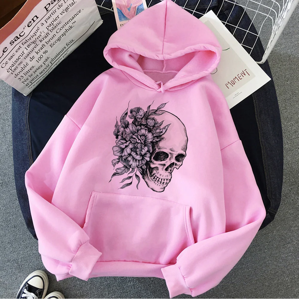 

Skull hoodies women gothic funny harajuku Hooded Shirt female gothic pulls