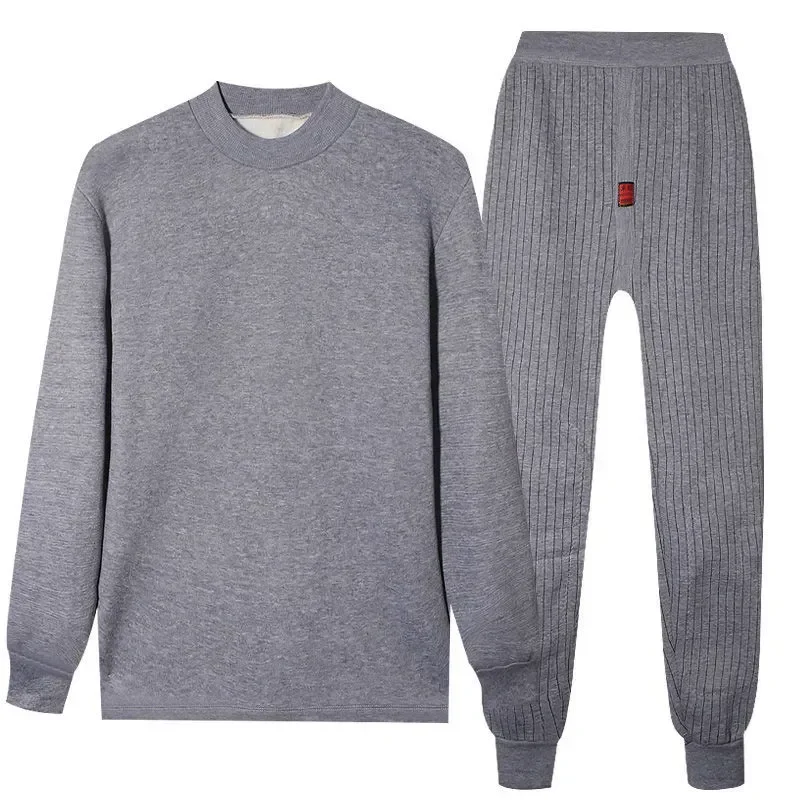 

Нижнее белье с круглым вырезом, длинные толстые штаны с высокой подкладкой, Теплые Топы, Толстые Мужские удобные термоэластичные и сохраняющие тепло комплекты, флисовое качество