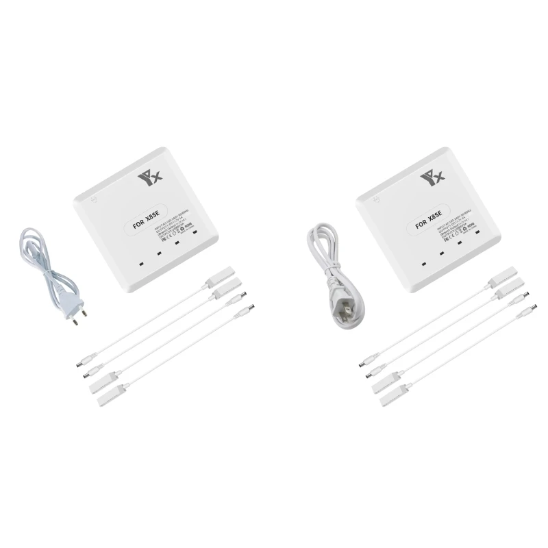 

Mini Multi Battery Charger Station 6-in-1 Parallel- Charging Quick Charger Botton Anti-slip Design Heat Emission Hole