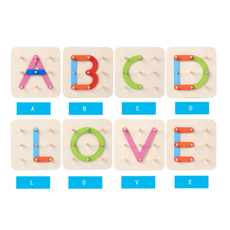 

New Classic Kids DIY Toy Geometric Shape Set Letter Animal Puzzle Wooden Toys Baby Kids Early Educational Toys Children Gift
