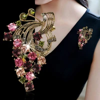 popular alloy crystal flowers brooch brooch high end clothing accessories collar flower brooch