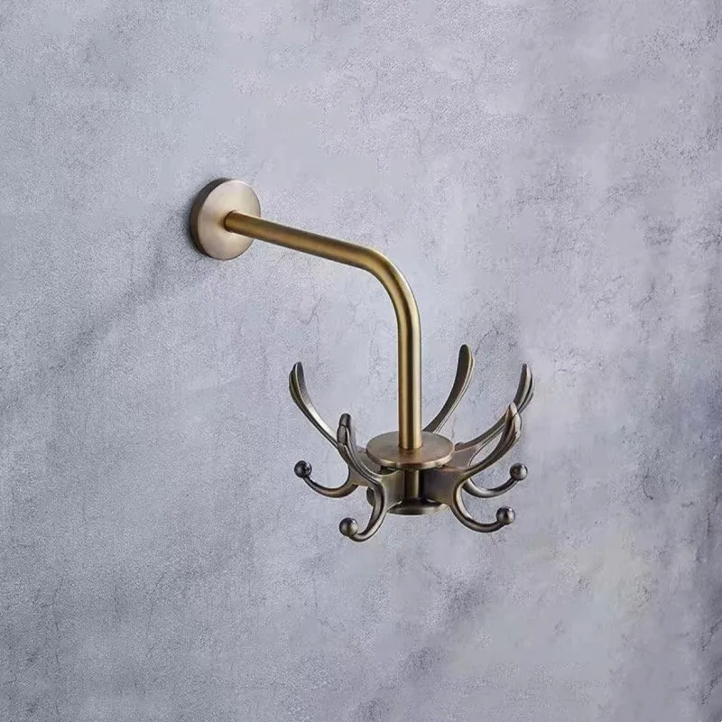 

Bathroom Hardware Hooks Brushed/Silver/Black Zinc Alloy Nail-Perforate Fashion Rotate Wall Hanging Towel Hooks Coat Hat Hook