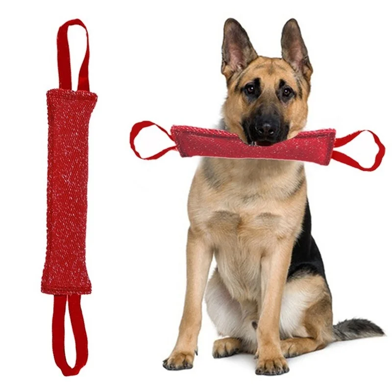 

Black Dog Training Bite Tug Pillow Sleeve with 2 Rope Handles for Training Malinois German Shepherd Rottweiler Pet Chewing Toy