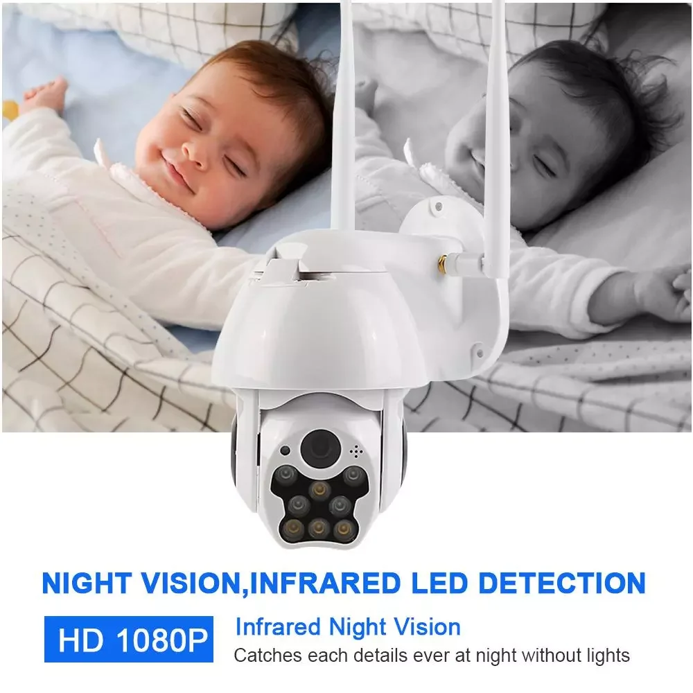 

NEW2023 2MP Security Baby Pet Monitor Smart Home Outdoor Waterproof Security Camera WiFi Wireless CCTV Motion Detect IP Surveill