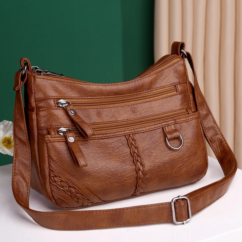 

High Quality Women's Soft Leather Shoulder Bags Multi-Layer Shopper Bag Classic Crossbody Luxury Designer Handbag and Purse