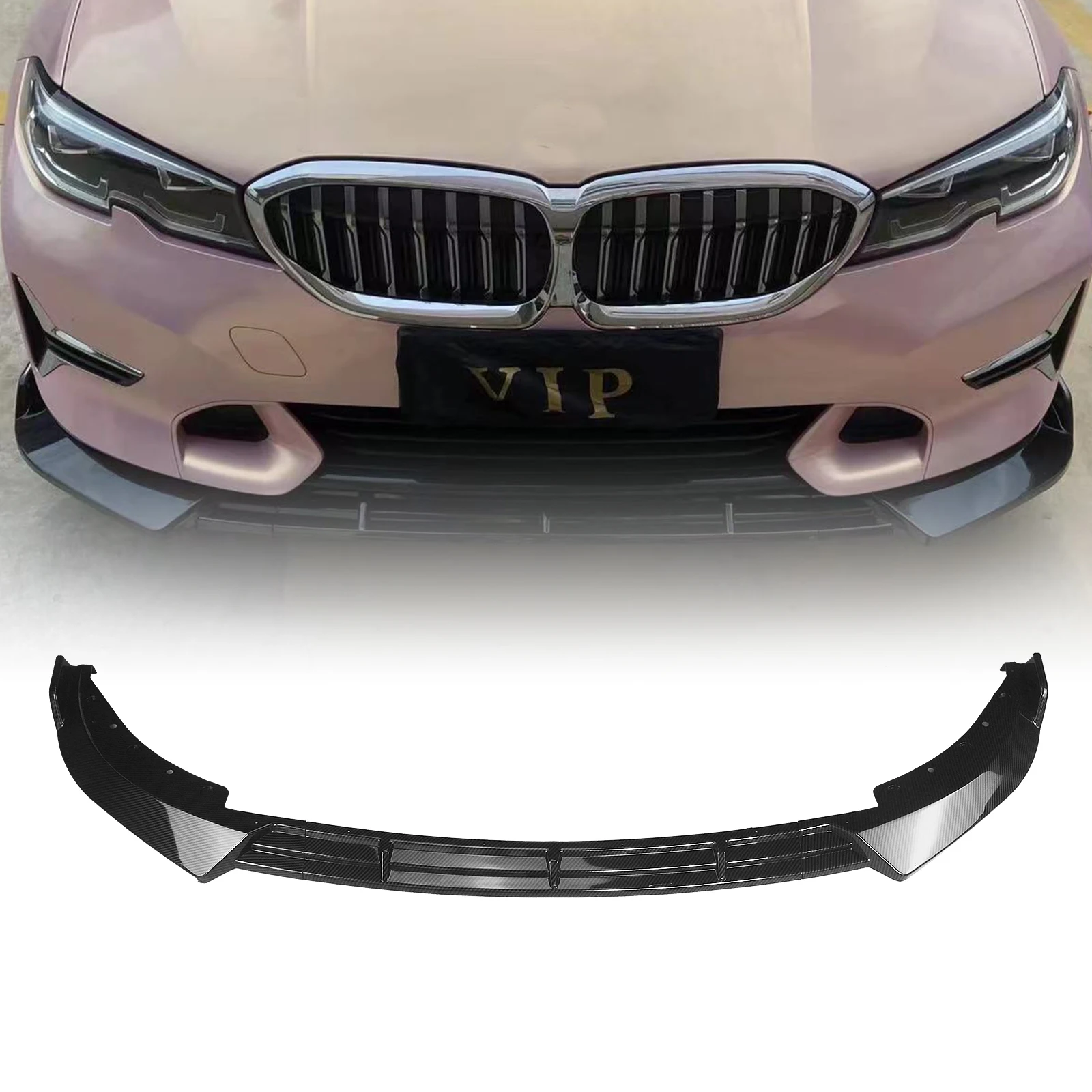 

Передний спойлер губа для BMW 3-серии G20 G21 2019-2021 спортивный бампер только АБС углеродное волокно вид кузова Комплект сплиттер лезвие