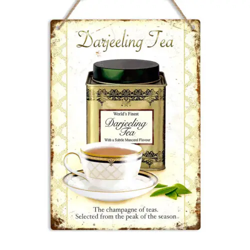1 шт. винтажная металлическая табличка для чая Darjeeling ресторан бар кухня магазин