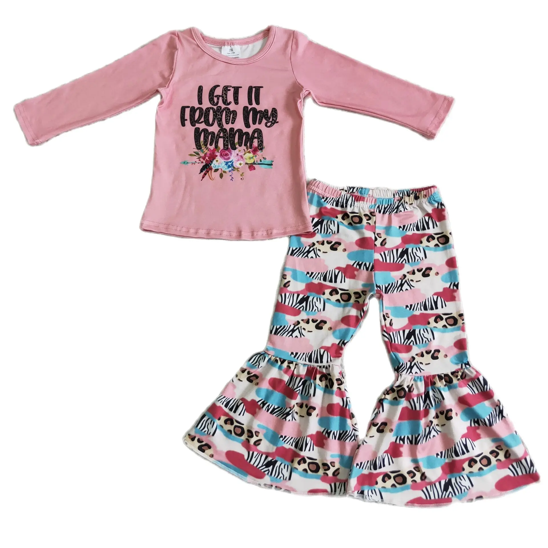 

6C7-17 Kids Clothing Girls Long Sleeve Top And Long Pants Cartoon Print