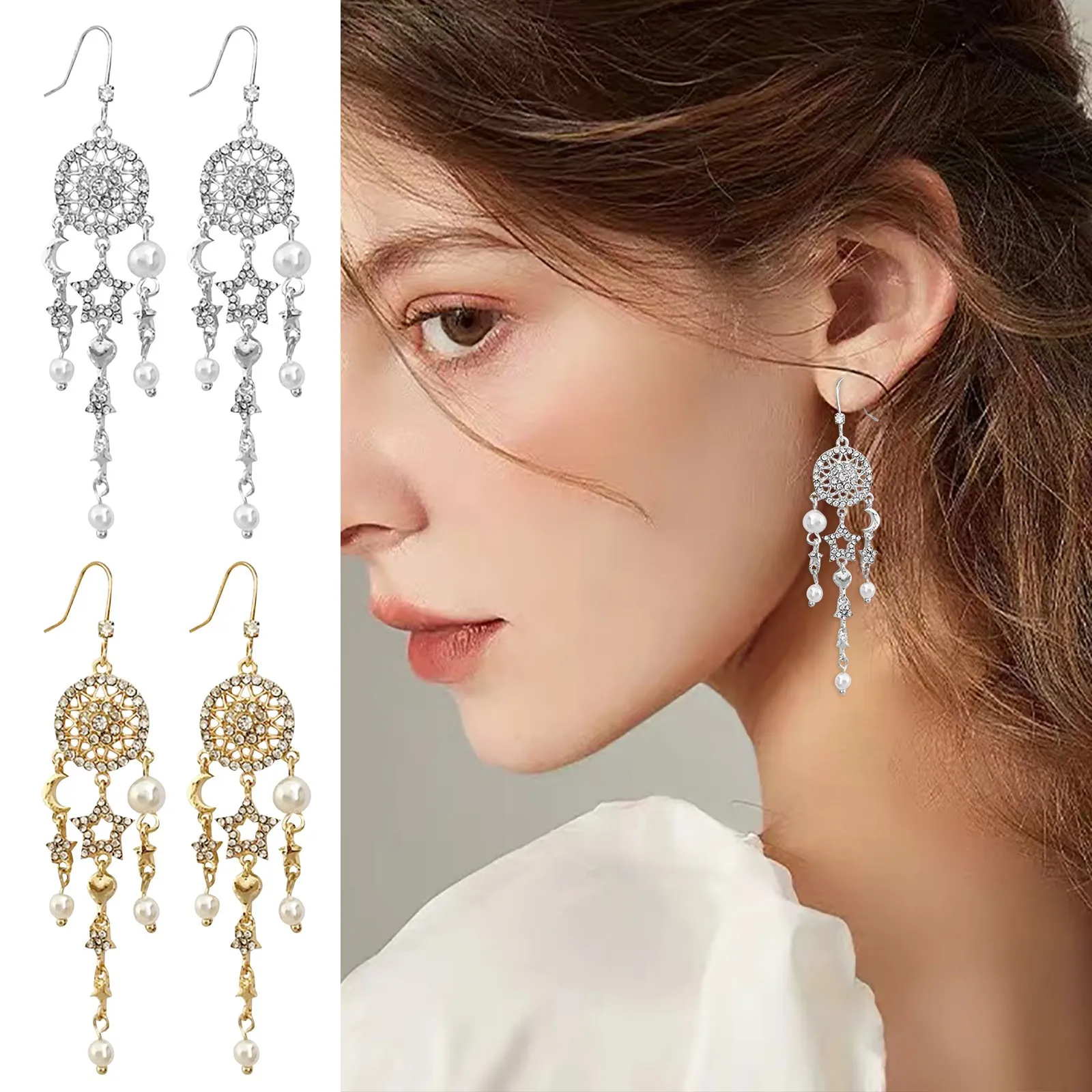 

Модные серьги с кисточками, серьги с бриллиантами, циркониевые серьги подходят для всех случаев, серьги, женские серьги-кольца