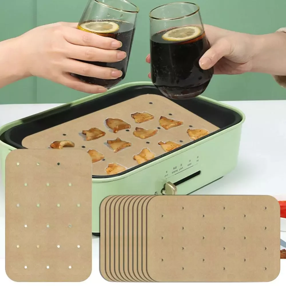 

100Pcs Air Fryer Paper Liners for Air Fryer Cheesecake Air Fryer Parchment Paper Wood Pulp Steamer Bakeware Special Shaped