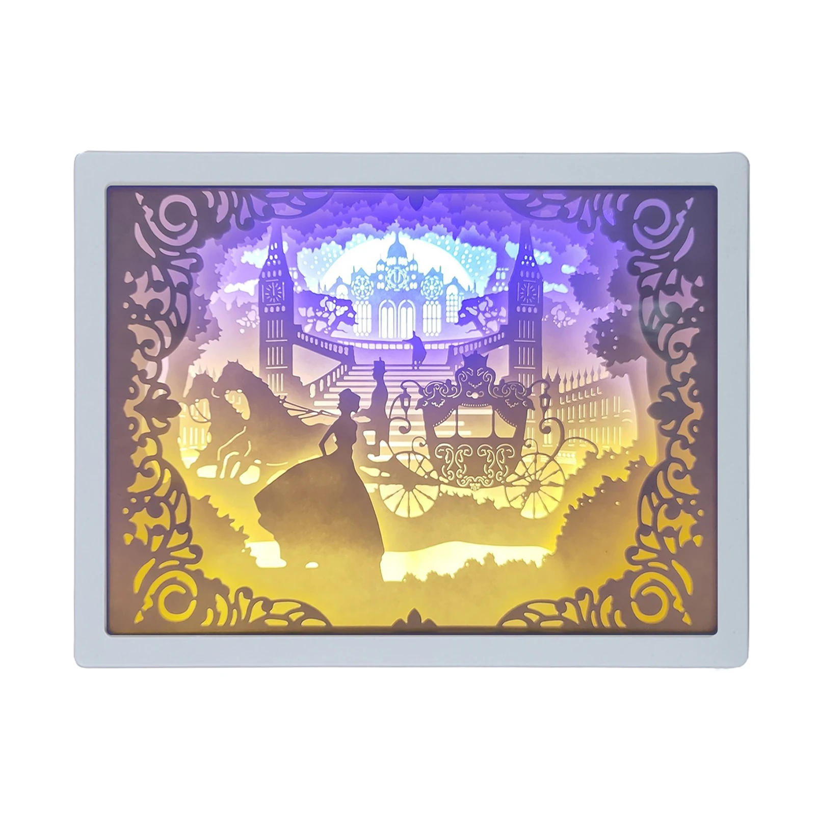 

New Novelty Night Light Paper-cut Atmosphere Lamp 3D Papercut Light Box Paper Carving Art Decor Lamp For Living Room Bedroom
