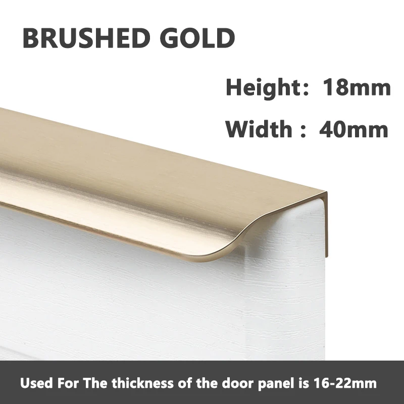 

Ручки для шкафов скрытые алюминиевые золото черный