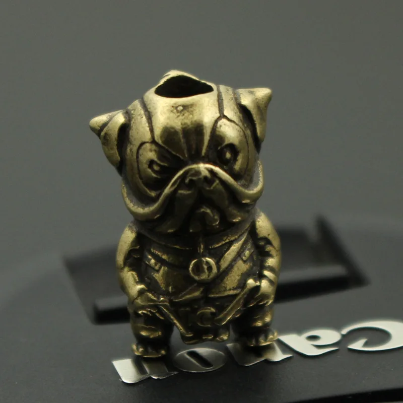 

EDC DIY French Bulldog Dog Police Knife Beads Pendant Jewelry Vintage Brass Puppy Paracord Accessories Backpack Lanyard Decors