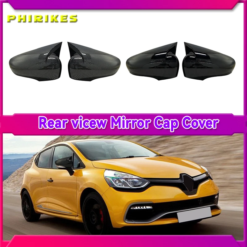 Купи For Renault Clio MK4 for 4 2 PCs ABS plastic bat wing mirror covers rearview mirror case cover glossy black car accessories за 792 рублей в магазине AliExpress