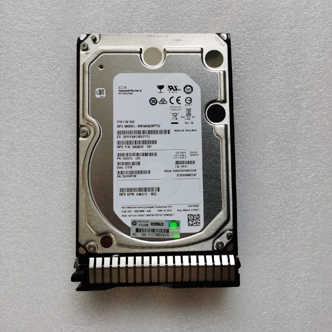

HP 846519-002 846509-001 846610-001 6TB SAS 7.2K 3.5 SC HDD Hard drive
