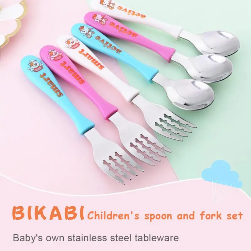 Набор посуды детский из нержавеющей стали портативный набор ложки и вилки с