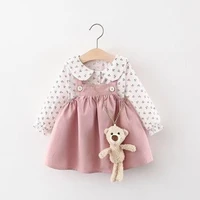melario girls dresses 2022 newborn autumn baby floral blouse top with bear strap skirt girl cute dress princess dress vestidos