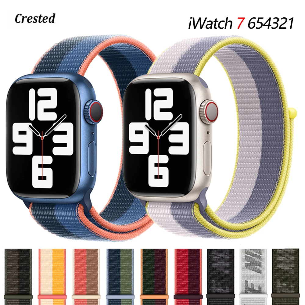 

Ремешок нейлоновый для Apple watch band 44 мм 40 мм 42 мм 38 мм 41 мм 45 мм, браслет для смарт-часов iWatch Series 3 5 se 6 7