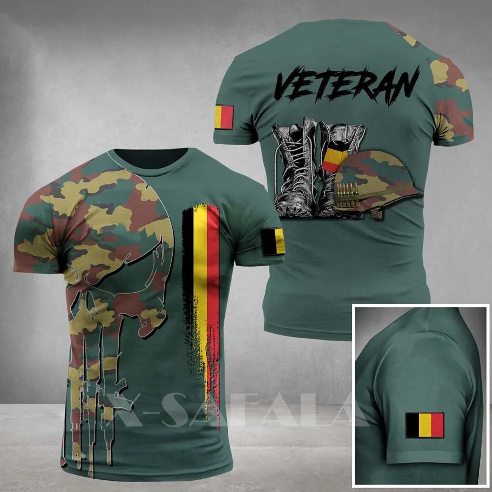 

BELGIAN-BELGIUM-ARMY-CAMO-VETERAN SOLDIER 3D Printed High Quality Milk Fiber T-shirt Summer Round Neck Men Female Casual Top-10