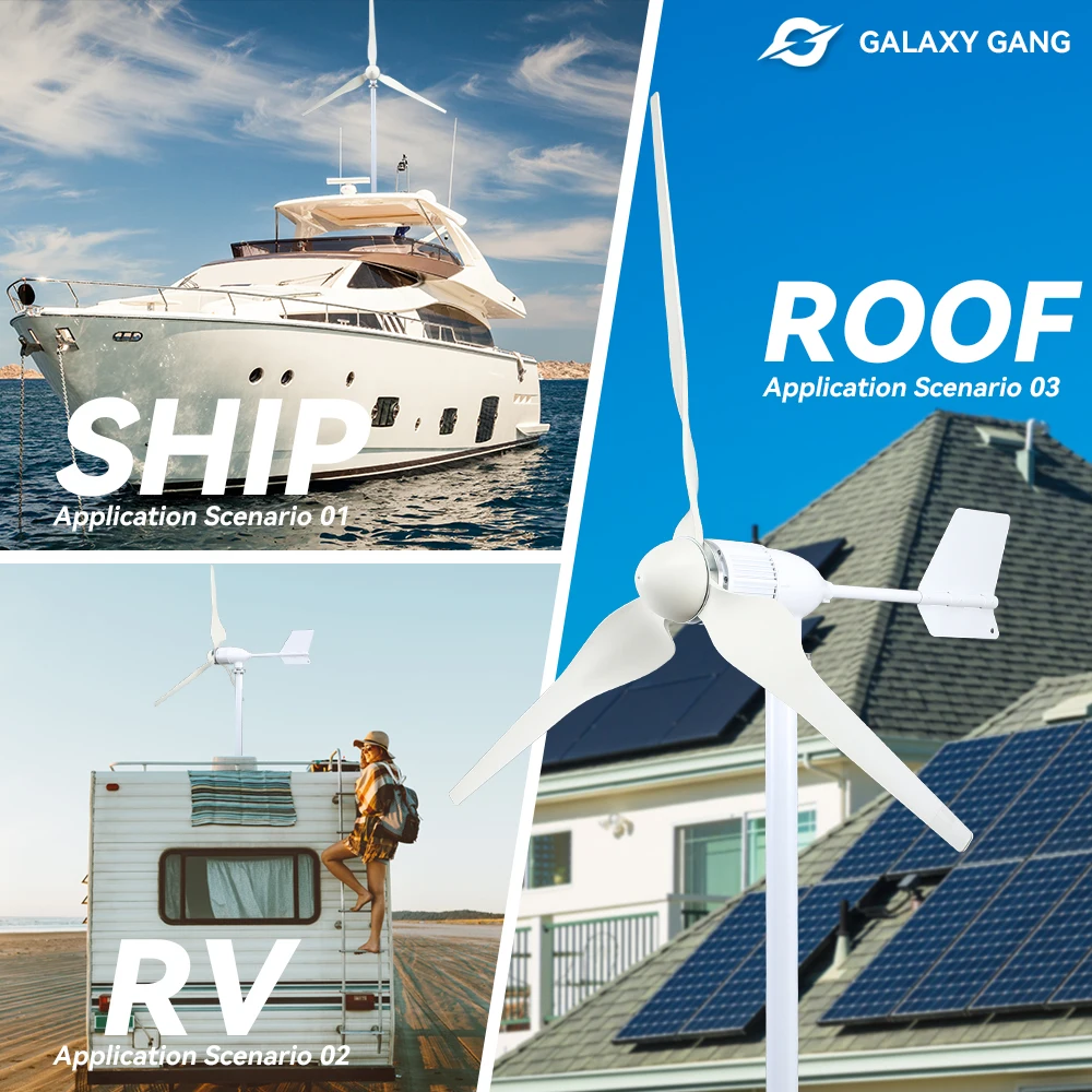 Комплект генератора турбины Galaxy Gang 6000 Вт ветряная мельница мощность 6 кВт 3 лезвия