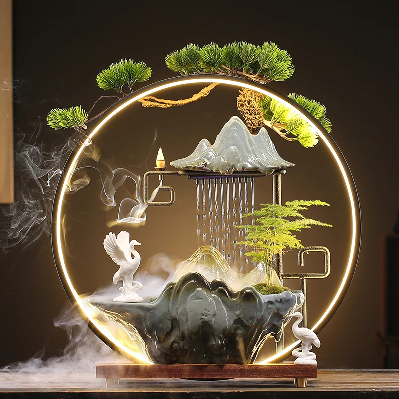 

Backflow Incense Burners Waterfall Smoke Fountains Ecoflow Electric Incense Burners Ceramic Quemador Incienso Home Decoration