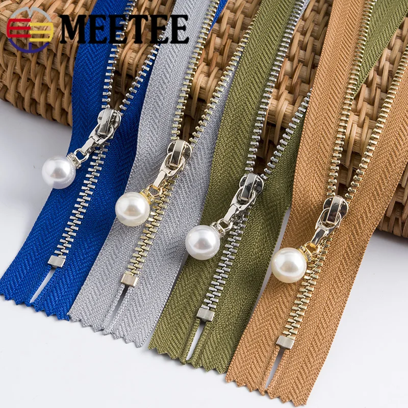 

Meetee 10Pcs 3# 15/18/20/25/30cm Close-End Metal Zipper For Sewing Bag Jacket Coat Zip Zips Repair Kit DIY Clothing Accessories