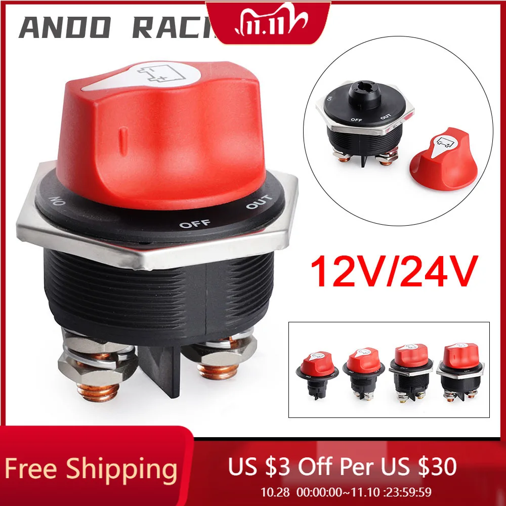 

50A 100A 200A 300A Car Battery Switch DC 32V Disconnecter Power Isolator Cut Off Rally Switch Kit For Car Motorcycle Truck Boat