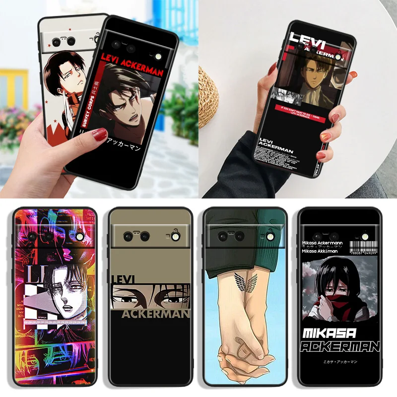 

Attack on Titan animation Shockproof Cover for Google Pixel 7 6a 6 Pro 5 4 4A XL 5G Black Phone Case Shell Soft Fundas Capa