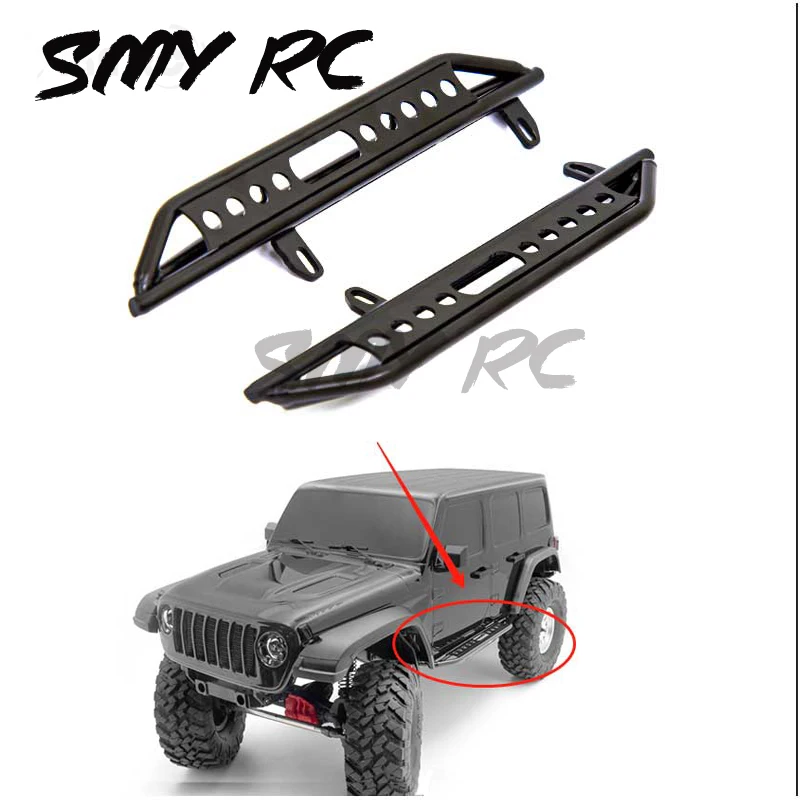 

2pcs Metal Side Pedals Step Running Board Rock Slider Suitable for 1/10 RC Car Axial SCX10 III AX103007 Parts Accessories