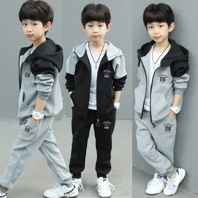 2022 New Spring Autumn Child Boy Clothing Set Letter Hoodies Coats + Pants 2Pcs Tracksuit Suit For Kids Children Present 1