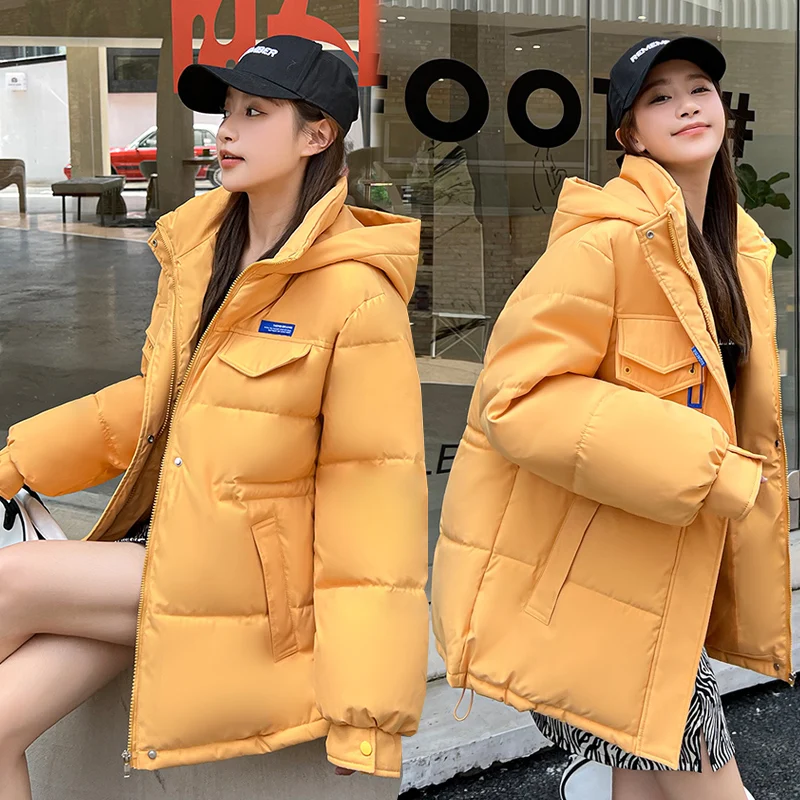 2022 New Winter Women Oversized Parkas Jackets Casual Thick Warm Hooded Pattern Coat Female Winter Outwear Sports Jacket parkas