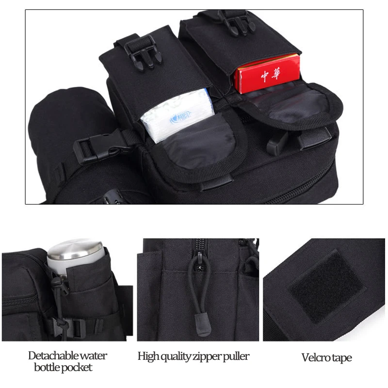 Military Tactics Backpack Water Bottle Fanny Pack Waterproof Running Waist Belt Bag Camping Nature Hike Outdoor Traveling Bag
