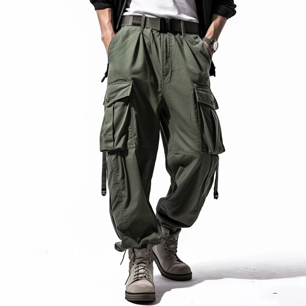 

Men's Vintage Straight Pleated Overalls Multiple Pockets Baggy Cargo Pants
