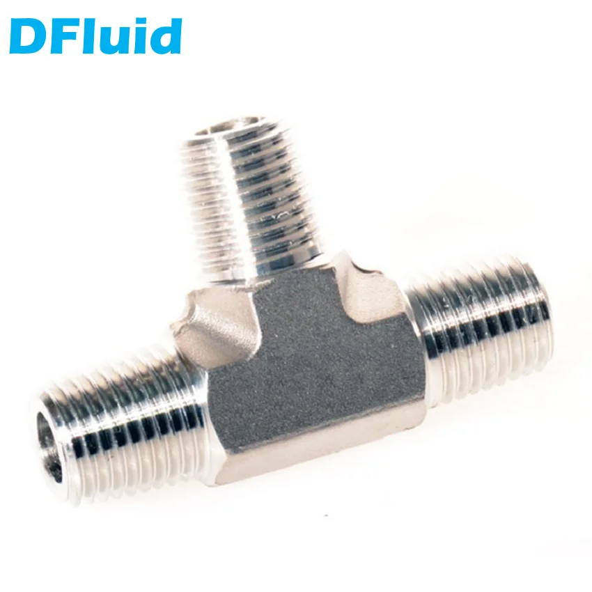 

SS316 Male TEE NPT BSP BSPT 1/8" 1/4" 3/8" 1/2" 3/4" 1" 3 Way Connector 3000psig 20MPa Pipe Fitting Adapter Stainless Steel
