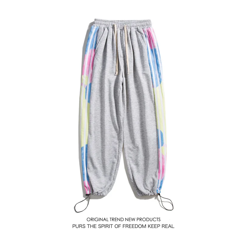 

Брюки Y2K мужские прямые в стиле пэчворк, спортивные до щиколотки, повседневная одежда CK813, весна/осень