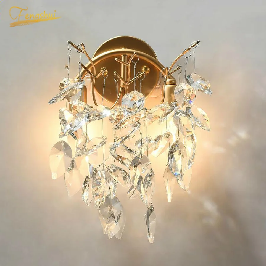 

Nordic Crystal LED Wall Lights Bedroom Wall Sconce Lamp Living Room Bedside Lamp Dining Room Home Decorative Loft Wall Lights
